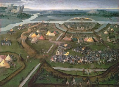 Die Schlacht von Pavia 1525, ca. 1530 von Joachim Patenier